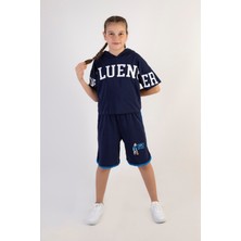 Kız Çocuk Kapşonlu Şortlu Alt-Üst Takım-10-13 Yaş