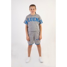 Kız Çocuk Kapşonlu Şortlu Alt-Üst Takım-10-13 Yaş