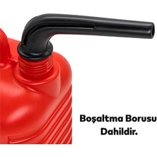 Nzb Plastik Boşaltma Borulu Antistatik Benzin Bidonu 5 Litre Akaryakıt Mazot Taşıma Doldurma Yakıt Depolama