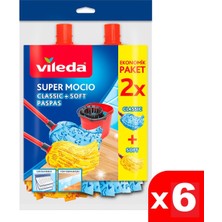 Vileda Supermocio Klasik + Ahşap Yedek Paspas 2 Li x 6 Paket