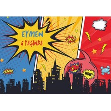 Öz Trend Store Kahramanlar Doğum Günü Afişi Kişiye Özel Branda Vinil Afiş 100X150CM