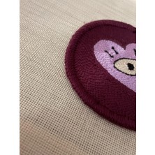 Majalis Design Punch Bardak Altlığı Çift Taraflı Kalp Göz Desenli Yuvarlak Formlu Bordo
