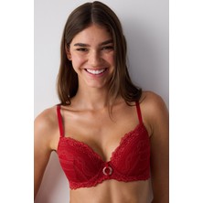 Laluce Lace Dantel Kırmızı Sütyen