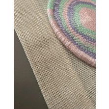 Majalis Design Punch Bardak Altlığı Çift Taraflı Twister Desenli Yuvarlak Formlu Lila-Mor