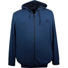 Maruf Shop Erkek Büyük Beden Geniş Kalıp Ince Likralı Sweat 2 Iplik Indigo