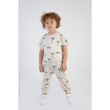 Harika Kids Kız Çocuk Araba-Palmiye Desen Pamuklu Tulum