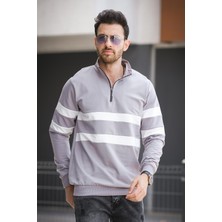 Oksit Nepido Çift Renkli Yarım Fermuarlı Balıkçı Yaka Erkek Sweatshirt