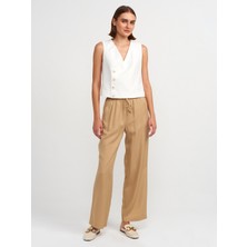 Dilvin 71535 Geniş Paça Özel Kesim Pantolon-Camel
