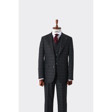 Kadir Büyükkaya Modern Kesim Yelekli Erkek Takım Elbise - Slim Fit Şık ve Rahat - KAW1007S