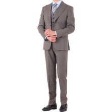 Kadir Büyükkaya Modern ve Şık Yelekli Erkek Takım Elbise - Slim Fit Viskon Karışımlı - KAW1001S