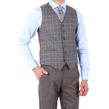 Kadir Büyükkaya Modern ve Şık Yelekli Erkek Takım Elbise - Slim Fit Viskon Karışımlı - KAW1001S