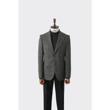 Kadir Büyükkaya Modern Slim Fit Dar Kesim Yün Erkek Ceket - KAV5063W
