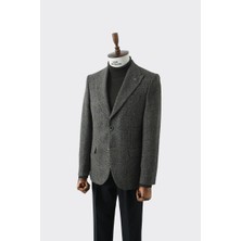 Kadir Büyükkaya Modern Slim Fit Dar Kesim Yün Erkek Ceket - KAV5063W