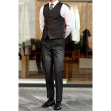 Kadir Büyükkaya Modern Stil Erkek Yelekli Takım Elbise - KAV1056W