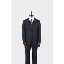 Kadir Büyükkaya Şık ve Rahat Slim Fit Yelekli Erkek Takım Elbise - Modern Kesim Dört Mevsim - KAV1071W