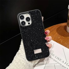 Zebana iPhone 16 Pro Uyumlu Kılıf Swarovski Taşlı Star Glitter Silikon Kılıf Siyah