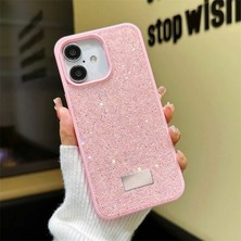 Zebana iPhone 16 Uyumlu Kılıf Swarovski Taşlı Star Glitter Silikon Kılıf Pembe