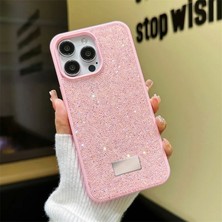 Zebana iPhone 16 Pro Uyumlu Kılıf Swarovski Taşlı Star Glitter Silikon Kılıf Pembe