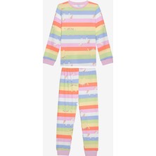 Penti Kız Çocuk Çizgili Termal Çok Renkli Pijama Takımı