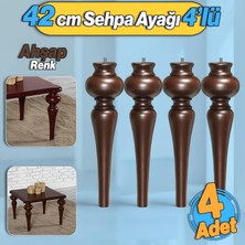 Badem10 Damla Plastik 4 Adet Sehpa Ayağı 42 cm Kahverengi Orta Sehpası Ayak Zigon Sehpa Mobilya Ayakları