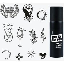 One Spray Tattoo Ephesus City Pack Dövme Şablon Seti ve Siyah Sprey