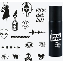 One Spray Tattoo Berlin City Pack Dövme Şablon Seti ve Siyah Sprey