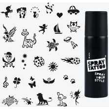 One Spray Tattoo Wonderland City Pack Dövme Şablon Seti ve Siyah Sprey