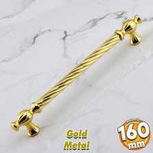 Badem10 Burma Altın Metal Kulp 160 mm -16 cm Mobilya Çekmece Mutfak Dolabı Dolap Kulpları Kulbu Kulpu Gold