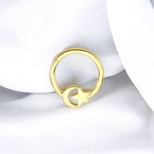 Glorria Altın Ay Yıldız Halka Helix Piercing