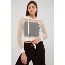 Modaset Crop Sweatshirt Beyaz