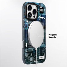 YoungKit iPhone 16 Pro Uyumlu Kılıf Magsafe Şarj Özellikli Youngkit 360° Standlı Technology Serisi Kapak Mavi