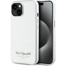 Karl Lagerfeld Apple iPhone 15 Uyumlu Kılıf Orjinal Lisanslı Kl Yazılı Hotel Kapak Gri