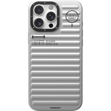 YoungKit iPhone 16 Pro Max Magsafe Şarj Özellikli Kılıf Mat Renkli Tasarım Youngkit Original Serisi Gümüş