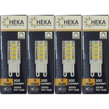 Heka 5W (35W) 3000K (Gün Işığı) G9 Duylu Dim Edilebilir LED Kapsül Ampul (4 Adet)