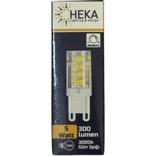 Heka 5W (35W) 3000K (Gün Işığı) G9 Duylu Dim Edilebilir LED Kapsül Ampul (4 Adet)