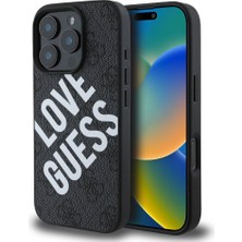 Guess iPhone 16 Pro Max Uyumlu Kılıf Guess Orjinal Lisanslı Big Love Guess Kapak Siyah