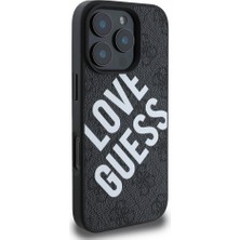 Guess iPhone 16 Pro Max Uyumlu Kılıf Guess Orjinal Lisanslı Big Love Guess Kapak Siyah