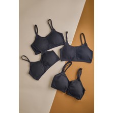 Bony Socks Kız Çocuk 5 li Paket Büstiyer İnce Askılı Siyah