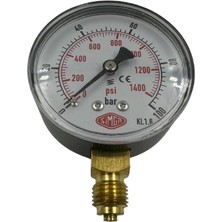 BH Büyük Hidrolik Q 63 - 0 - 100 Bar 1/4 Alttan Çıkışlı Kuru Tip Manometre