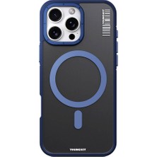 YoungKit iPhone 16 Pro Uyumlu Kılıf Magsafe Şarj Özellikli Youngkit Rock Sand Serisi Kapak Mavi