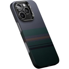 Benks iPhone 16 Pro Max Uyumlu Kılıf Magsafe Şarj Özellik Karbon Fiber Benks Aurora Armorair Kevlar Siyah