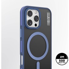 YoungKit iPhone 16 Pro Max Uyumlu Kılıf Magsafe Şarj Özellikli Youngkit Rock Sand Serisi Kapak Mavi