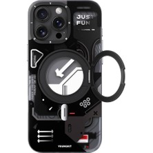YoungKit iPhone 16 Pro Max Uyumlu Kılıf Magsafe Şarj Özellikli Youngkit 360° Standlı Starship Serisi Siyah
