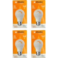 Osaka 10W (75W) 3000K (Günışığı) E27 Duylu Dim Edilebilir LED Ampul (4 Adet)