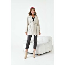 FTZ Women Kadın Deri Ceket  Beige 30917
