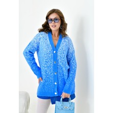 FTZ Women Kadın Geçişli Hırka  Mavi 20941