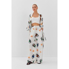 Nish&Chic Göz Baskılı Müslin Pantolon