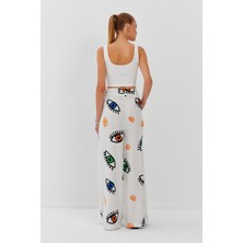 Nish&Chic Göz Baskılı Müslin Pantolon