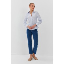 Çizgili Slim Fit Kadın Gömlek