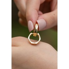 ÇGK KUYUMCULUK Desenli Halka Altın Küpe CGKKP094